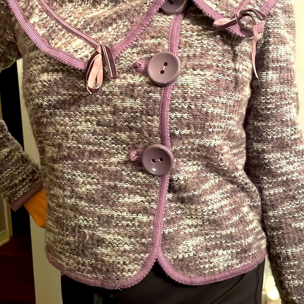 Lavender Buttoned Waist Jacket - Picture 3 of 15
